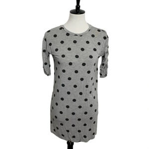 Cat & Jack | Kid’s Grey and Black Polka Dot Tshirt with Sleeve Detail Size L